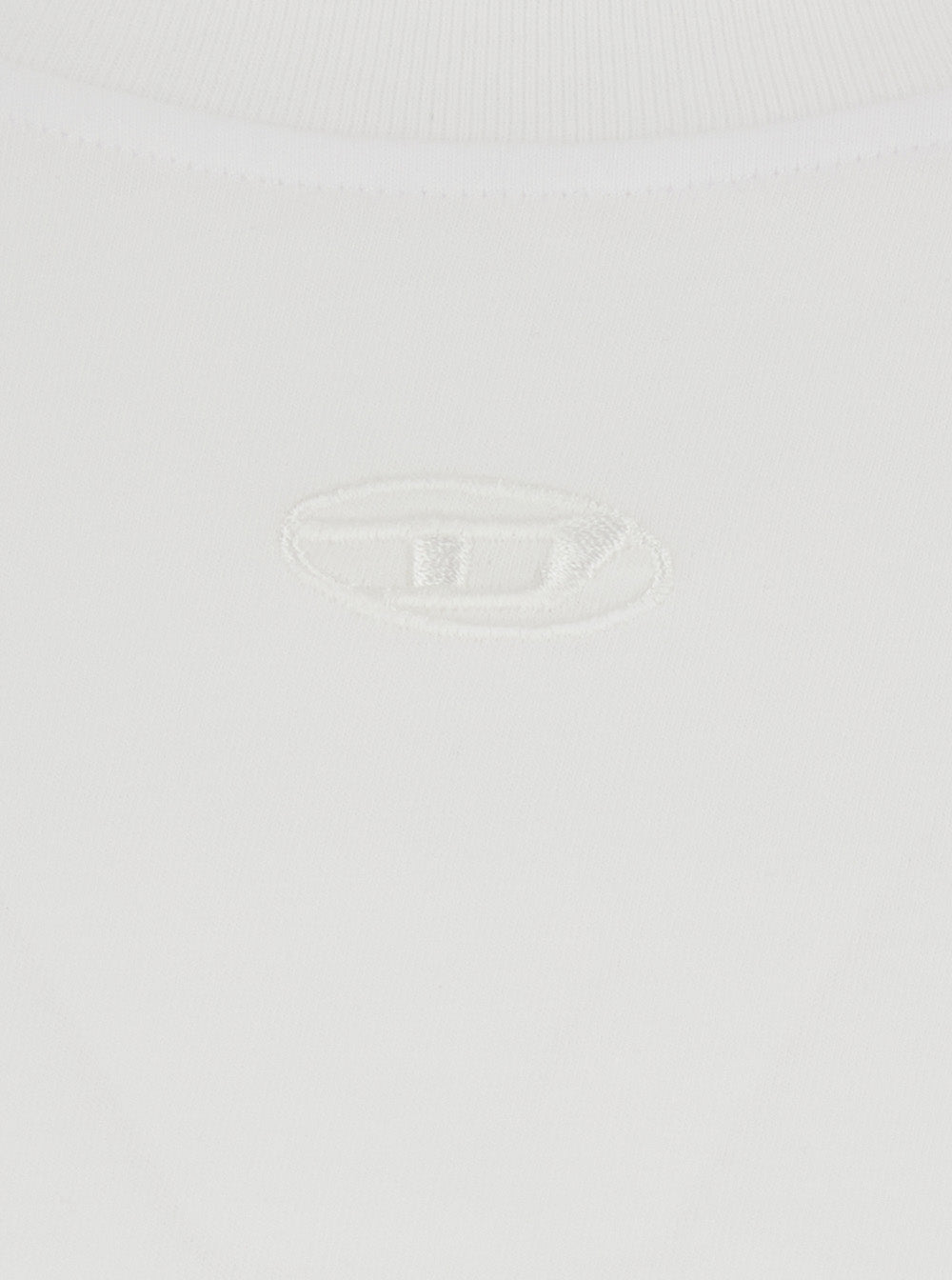 Diesel Men 'T-Lucien' White T-Shirt With Tone-On-Tone Logo Patch On The Front In Cotton For Men