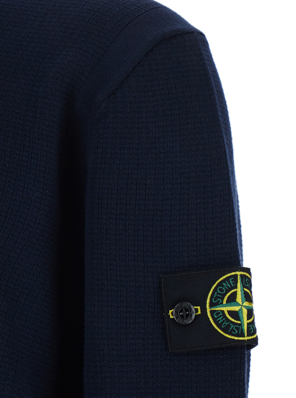 Stone Island Men Blue Sweatshirt With Logo Patch On Sleeve In Cotton For Men STONE ISLAND