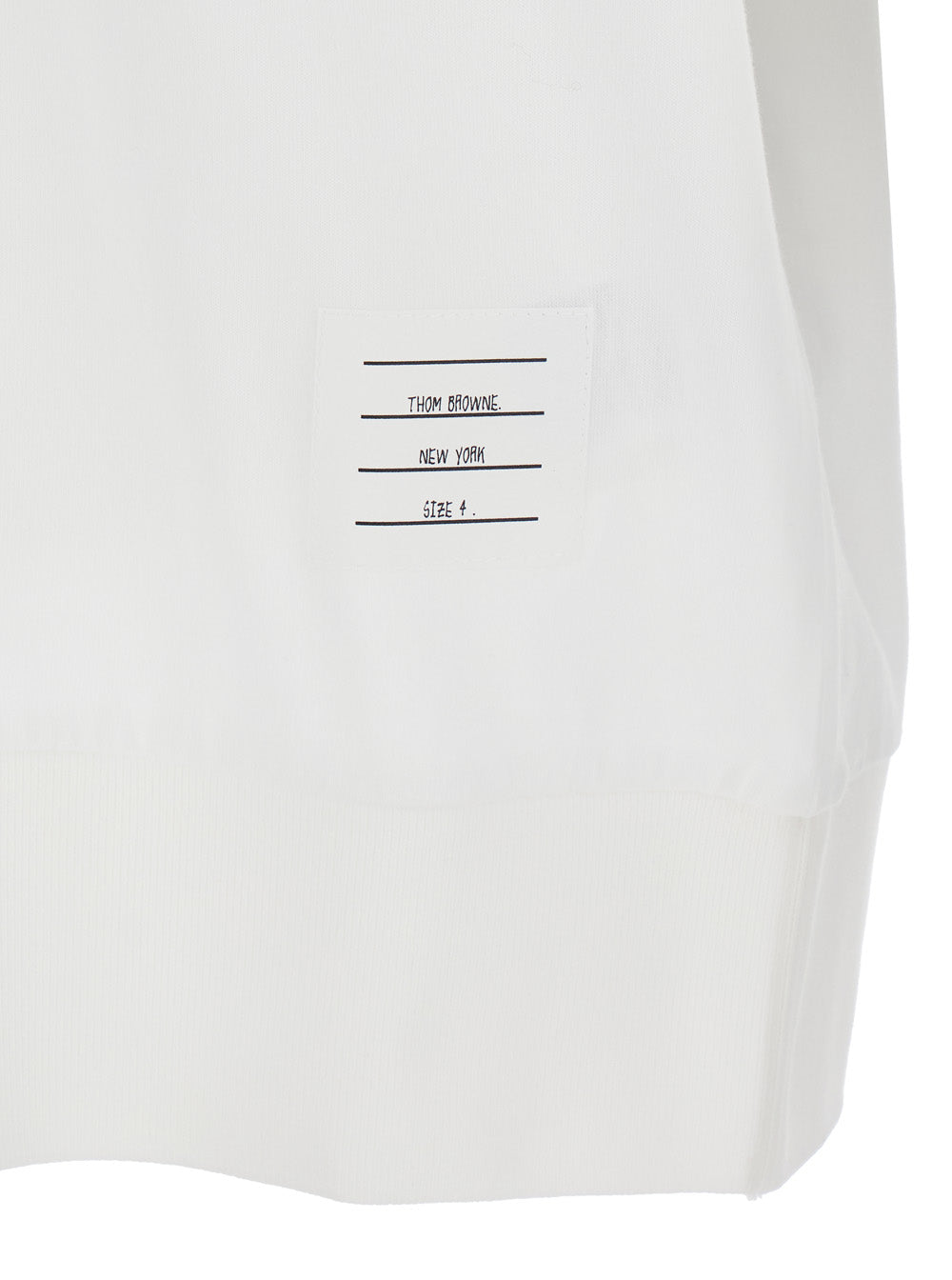 Thom Browne Men White T-Shirt With Classic Collar And 4-Bar Detail On Sleeve In Cotton For Men THOM BROWNE
