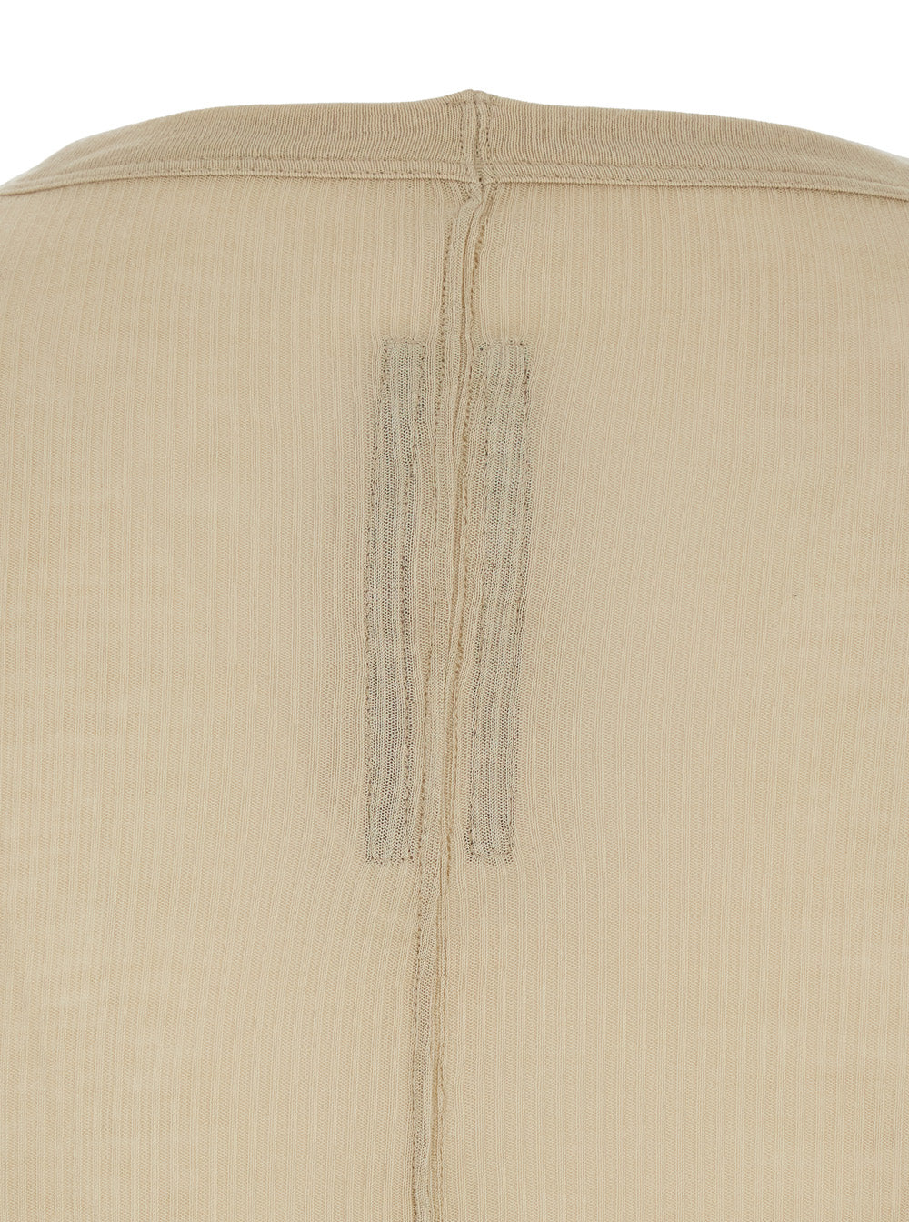 Rick Owens Men Beige T-Shirt With Ribbed Design And Round Neck In Viscose And Silk Blend Man RICK OWENS