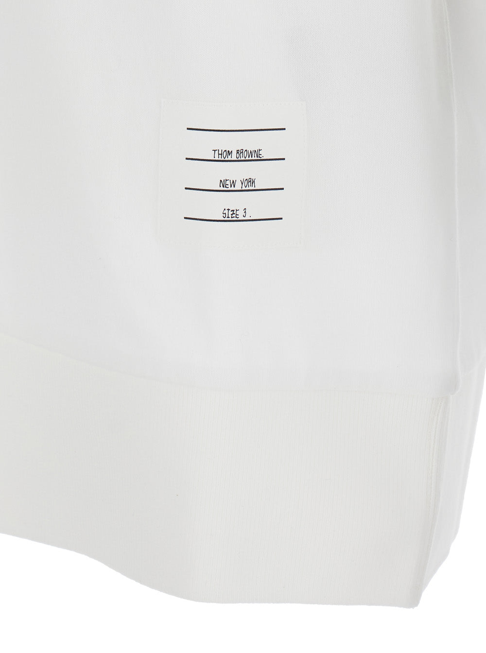 Thom Browne Men White Polo With Classic Collar And 4-Bar Detail On Sleeve In Cotton For Men THOM BROWNE