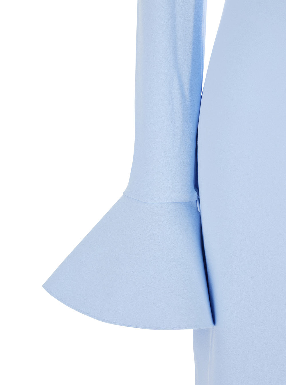 Solace London Women Long Dress 'Anica' With Bell Sleeves And Off Shoulder Design In Blue Stretch Tech Fabric For Women SOLACE LONDON