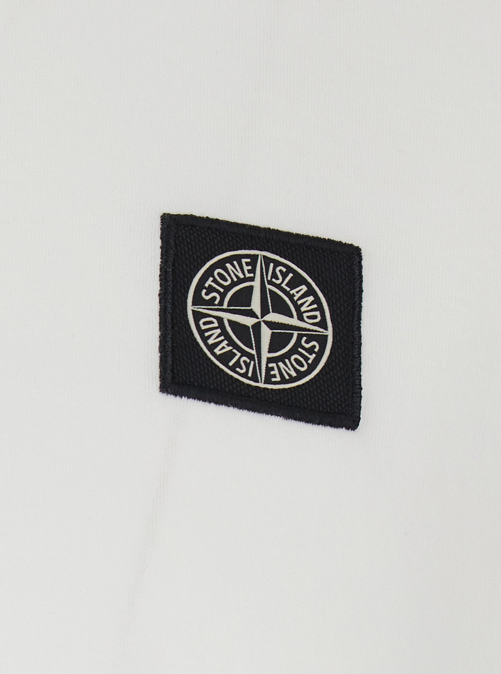 Stone Island Men White Crew Neck T-Shirt With Logo Patch On Front In Cotton For Men STONE ISLAND
