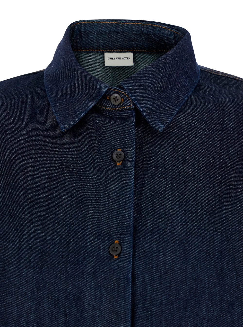 Dries Van Noten Women 'Casio' Blue Shirt With Classic Collar In Denim For Women