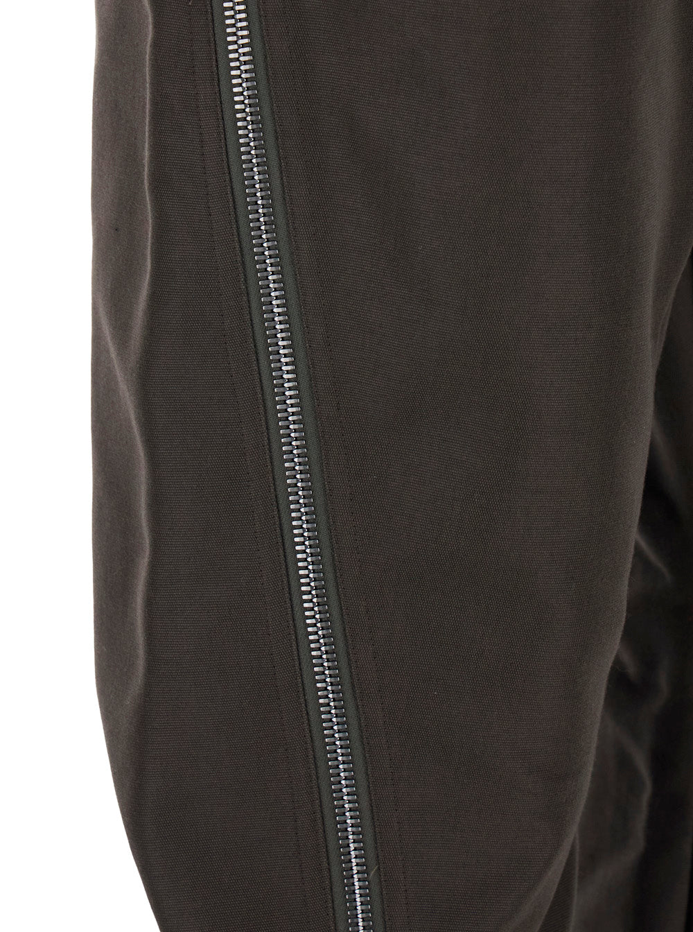 Rick Owens Men Bolan Banana Pants With Zip Details In Brown Stretch Cotton For Men RICK OWENS