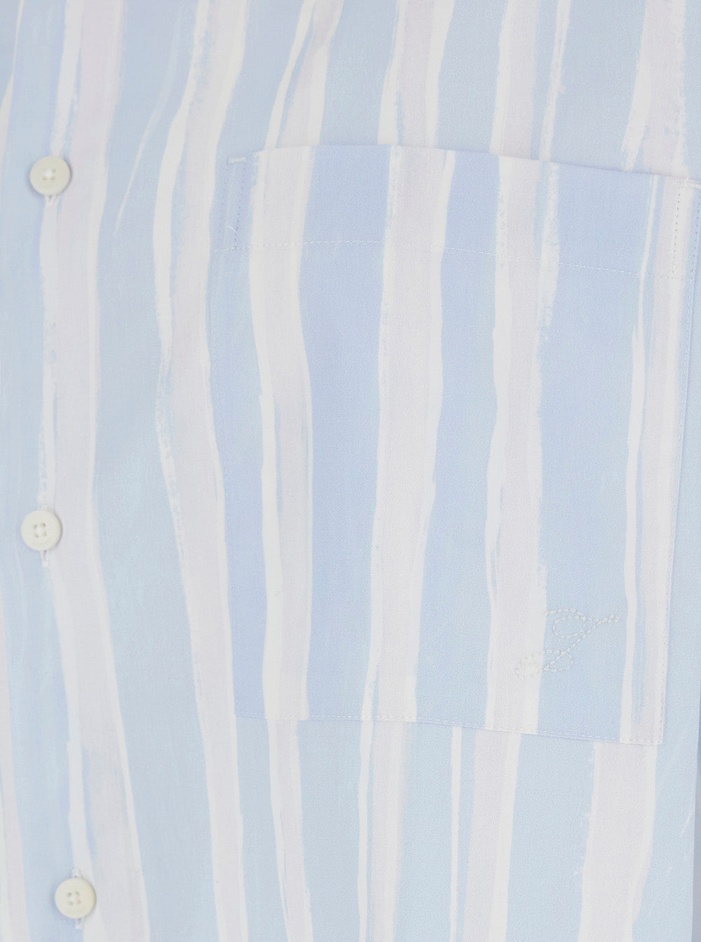 Jacquemus Men 'La Chemise Camargue' Light Blue T-Shirt With Classic Collar And All-Over Stripe Motif In Cotton For Men JACQUEMUS