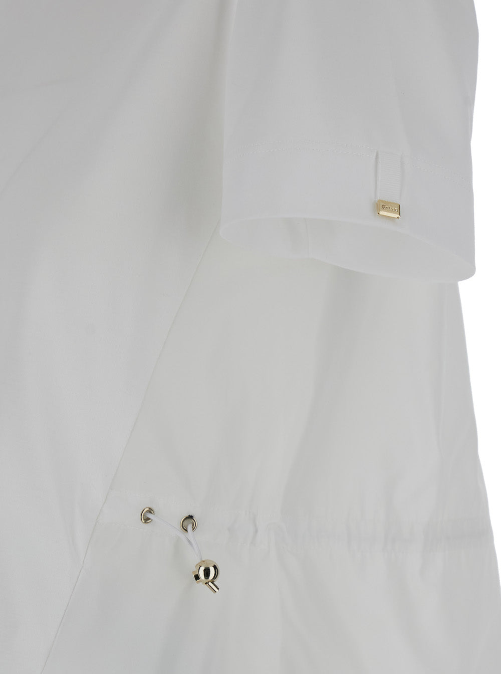 Herno Women T-Shirt With Drawstring And Vent On The Back In White Cotton For Women HERNO