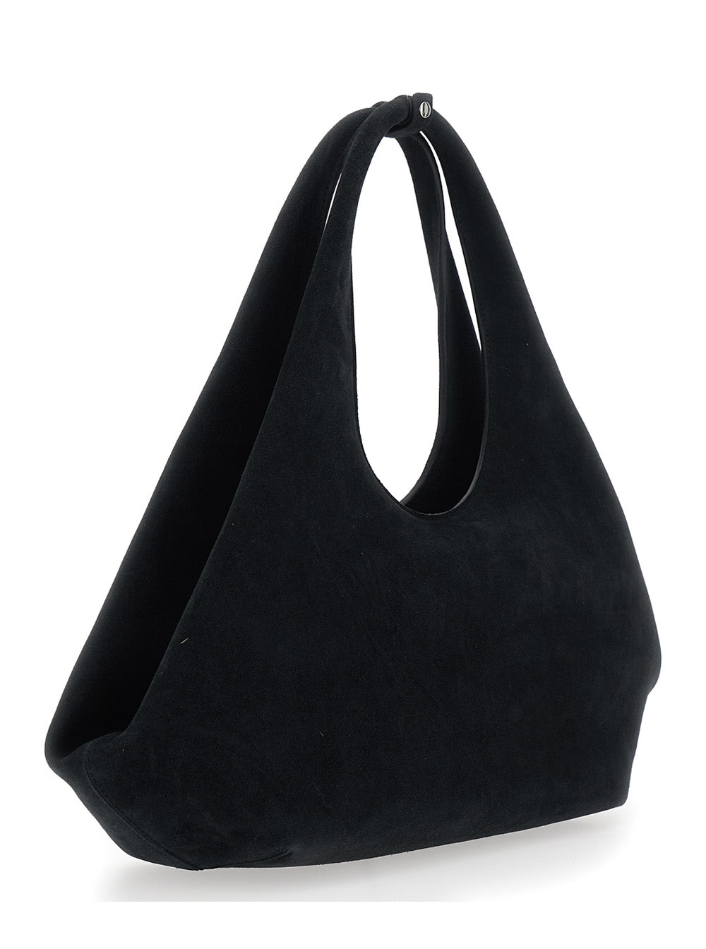 Coperni Women Shoulder Bag 'Coperni' With Top Handle And Lettering Logo On Front In Black Suede For Women