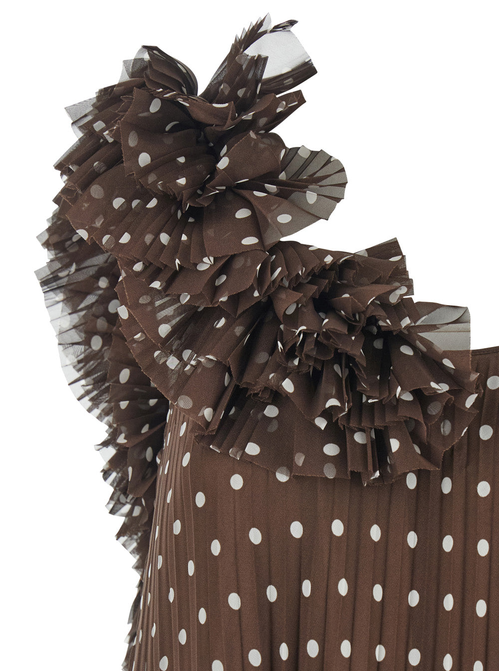 P.A.R.O.S.H. Women Brown Long Dress With Thin Straps And All Over Polka Dot Motif In Fabric Women P.A.R.O.S.H.