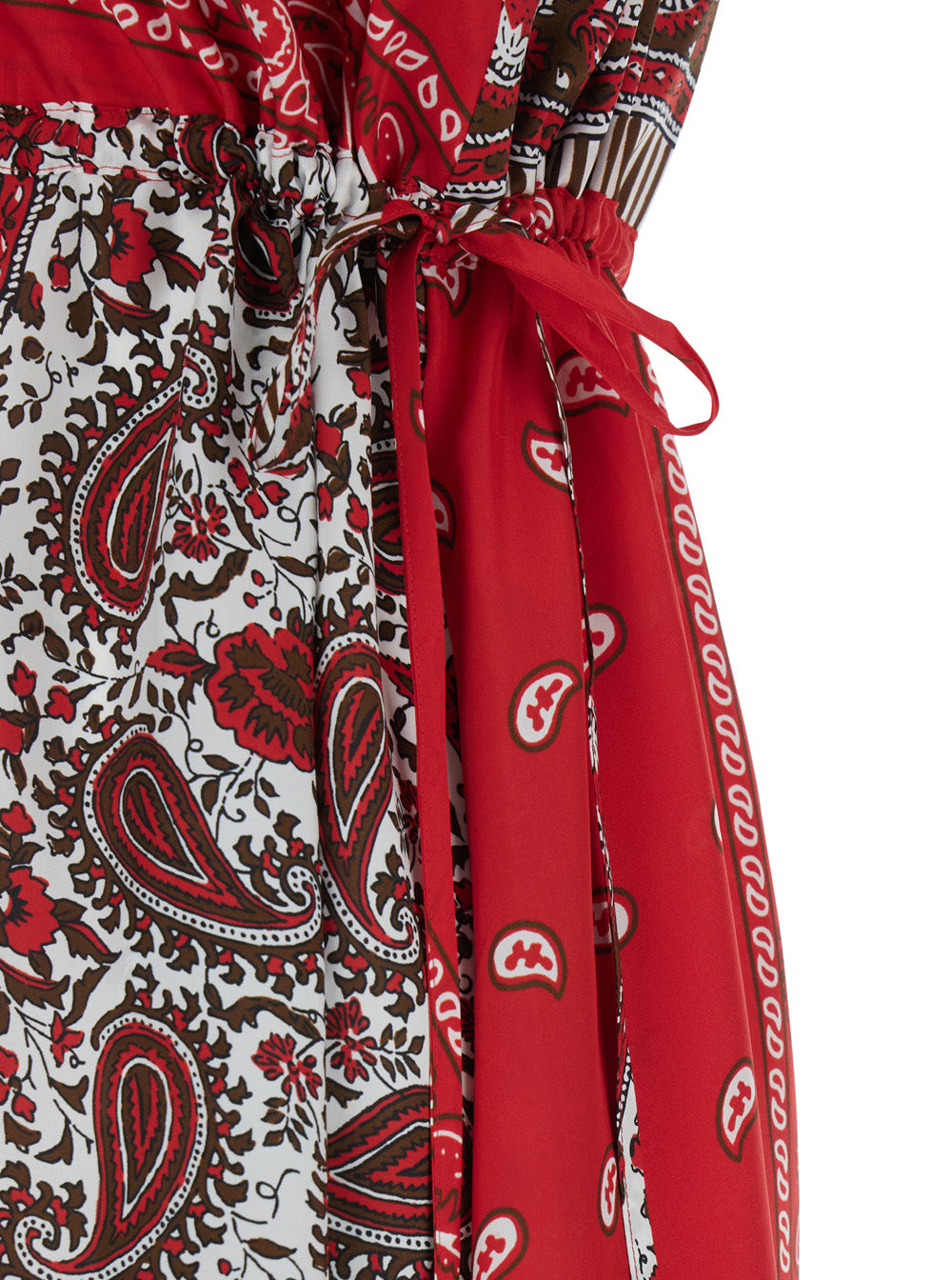 P.A.R.O.S.H. Women 'Shiele' Red Long Dress With V-Neck And All-Over Bandana Motif In Silk For Women P.A.R.O.S.H.