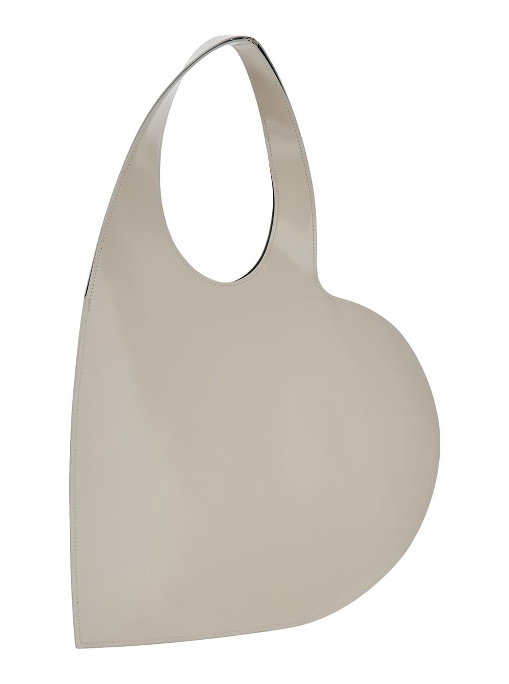 Coperni Women 'Heart' Beige Shoulder Bag With Logo Print In Leather Woman COPERNI