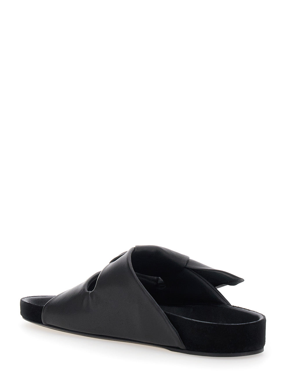 Isabel Marant Women 'Lennyo' Black Slip-On Sandals With Bow Details In Leather Woman ISABEL MARANT