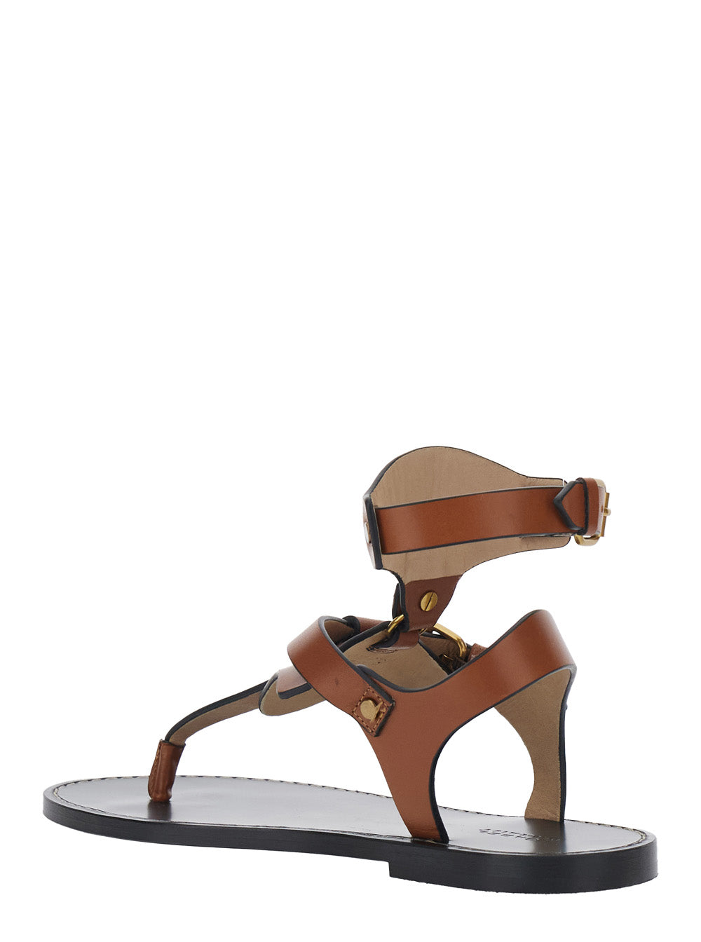 Isabel Marant Women Eveena Sandals With Adjustable Buckle Closure In Brown Leather For Women ISABEL MARANT