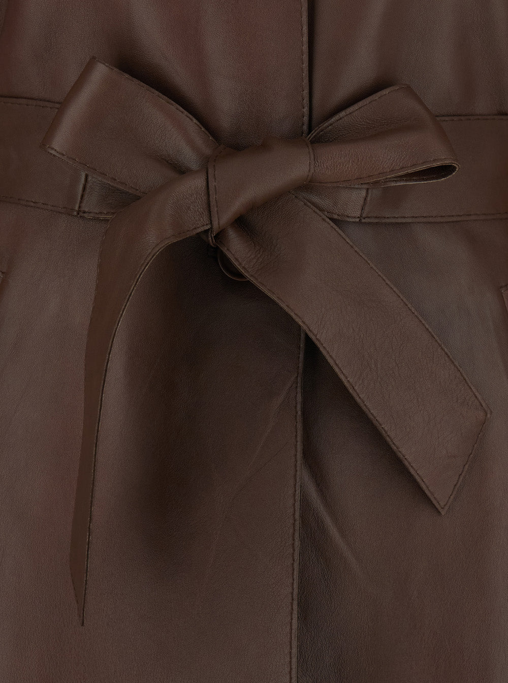 P.A.R.O.S.H. Women Brown Leather Jacket With Wide Collar And Front Belt For Women P.A.R.O.S.H.