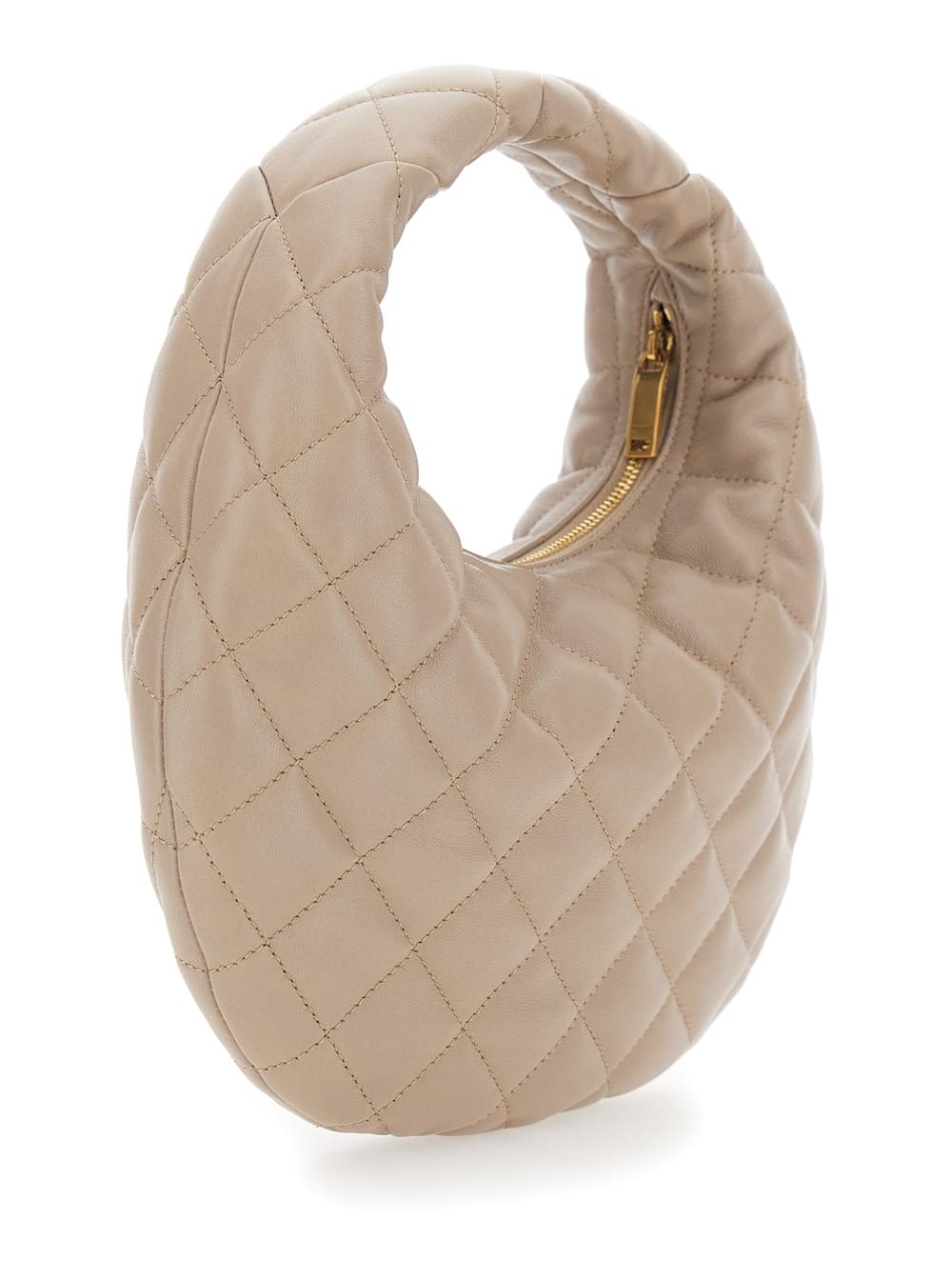 Saint Laurent Women Saint Laurent Women Handbag 'Icare' With Cassandre Plate On The Front And Quilted Design In Beige Leather For Women SAINT LAURENT