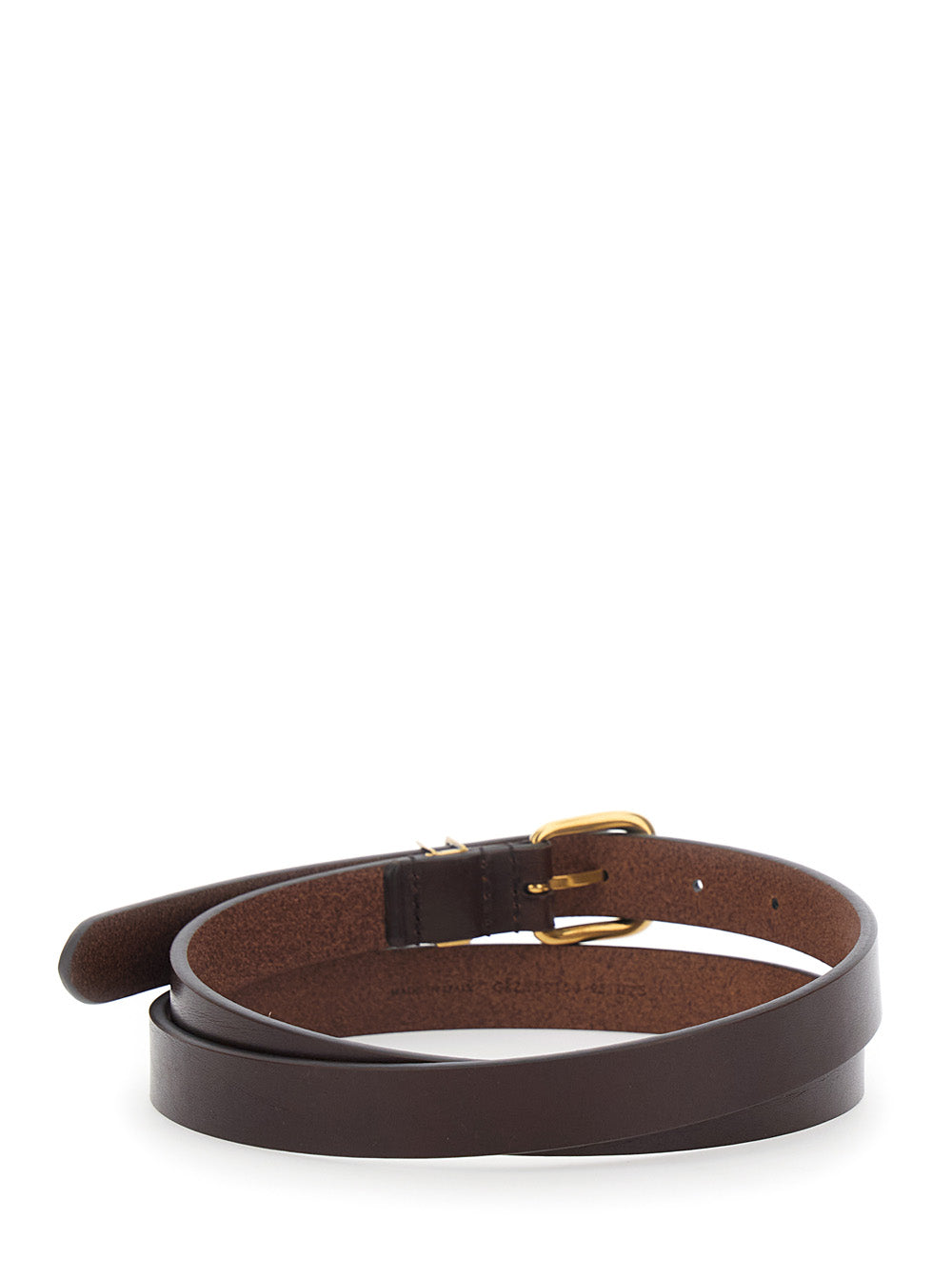 Saint Laurent Men Belt With Cassandre Plate On The Front And Adjustable Buckle Closure In Brown Leather For Men SAINT LAURENT