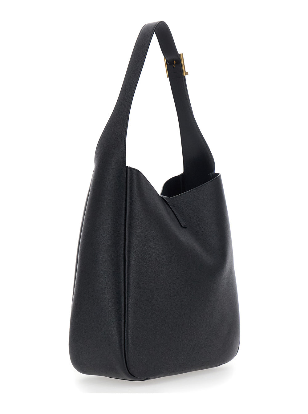 Saint Laurent Women 'Le 5 À 7' Black Shoulder Bag With Claw Cassandre Closure And Adjustable Strap In Hammered Leather Woman SAINT LAURENT