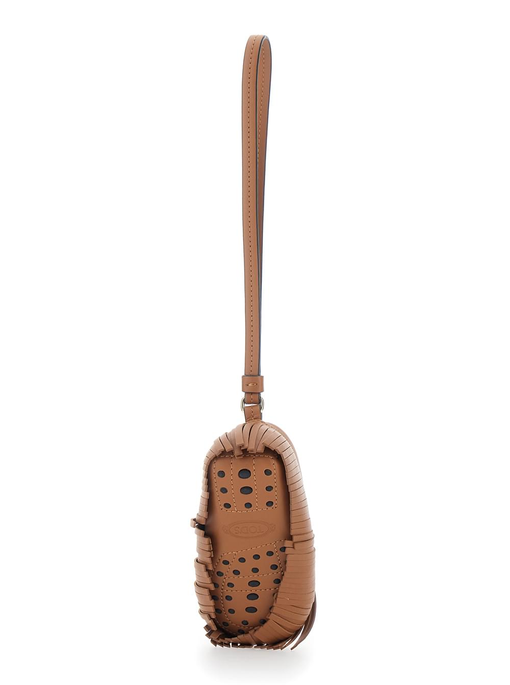 Tod's Women Brown Pendant With Fringed And Wrist Strap In Leather Woman TOD'S