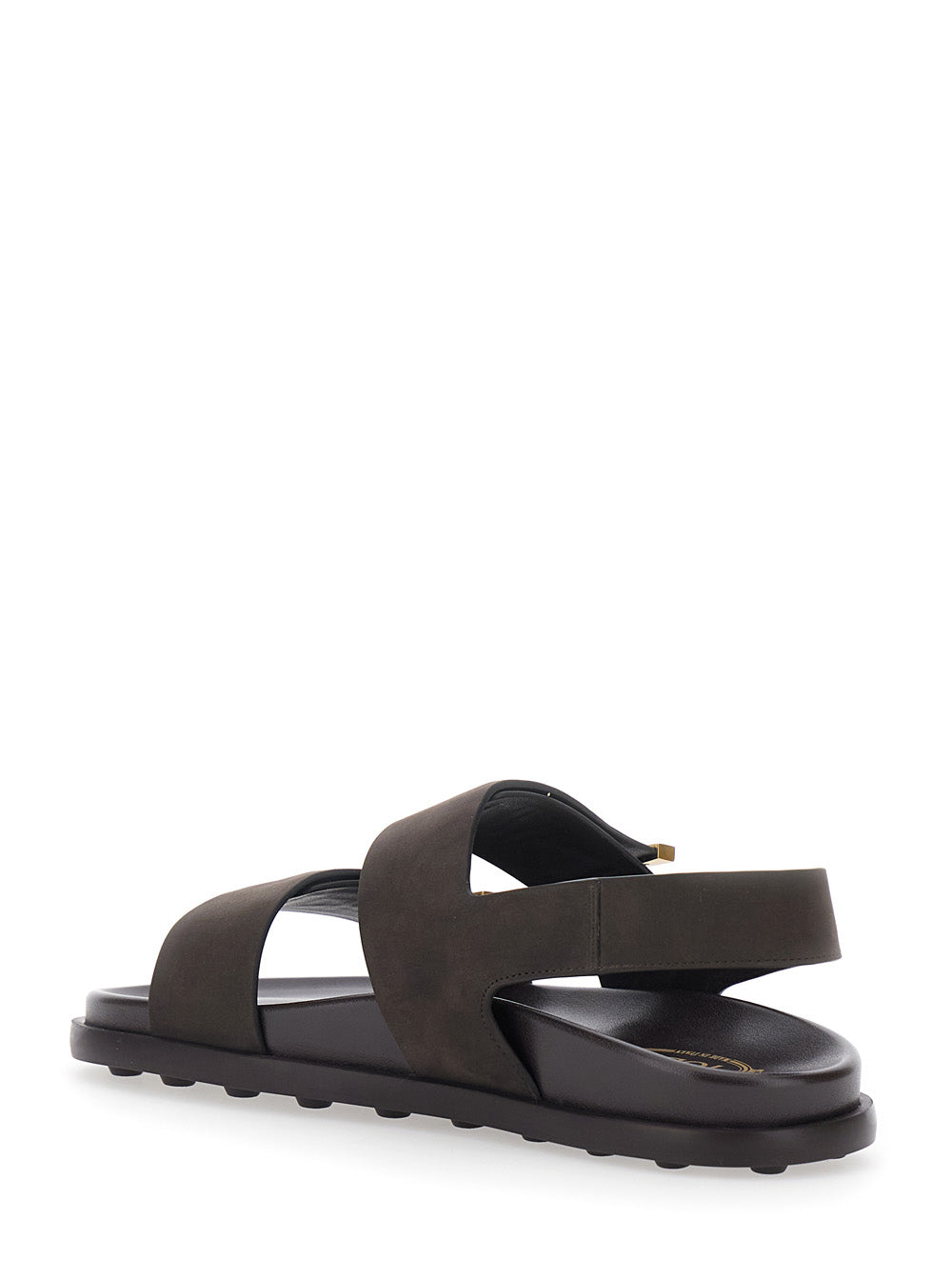 Tod's Women Brown Leather Sandals With Strap Design And Metallic Logo Details For Women TOD'S