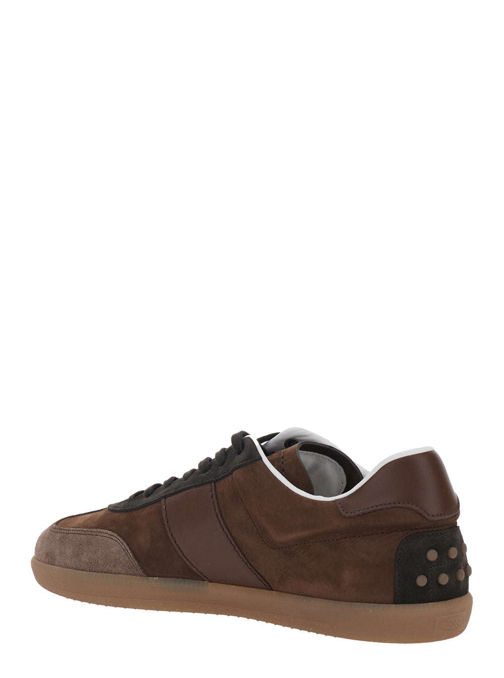 Tod's Men Brown Low Top Sneaker With Logo On Tongue And Inserts Design In Suede Man TOD'S