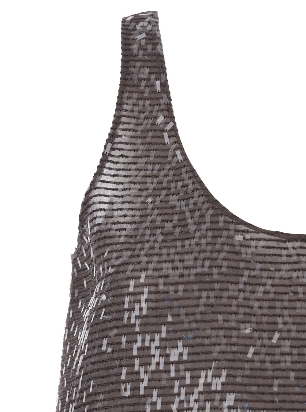 Brunello Cucinelli Women Silk Top With Round Neck And All-Over Sequins Brown Women BRUNELLO CUCINELLI