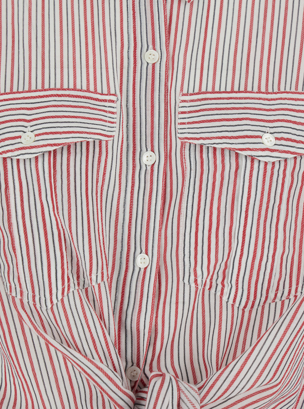 Isabel Marant Etoile Women Shirt 'Nath' With Bow On The Front And All-Over Stripe Motif In Red Cotton For Women