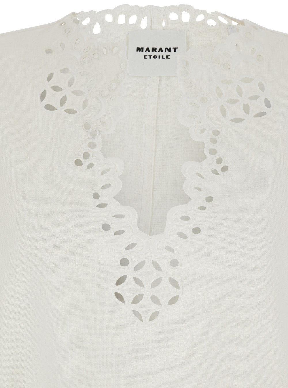 Isabel Marant Etoile Women Shana White Caftan With Cut-Out Details And Scalloped Hem In Cotton For Women ISABEL MARANT ETOILE