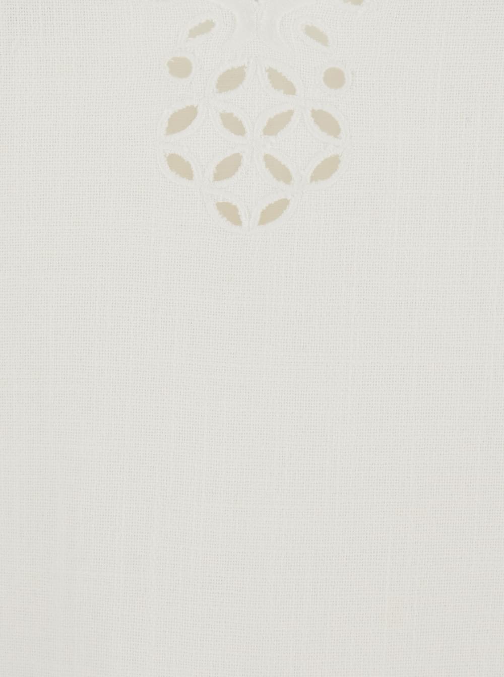 Isabel Marant Etoile Women Dress 'Sherazade' Crew Neck With Cut-Out Details And Scalloped Hem In White Cotton For Women ISABEL MARANT ETOILE