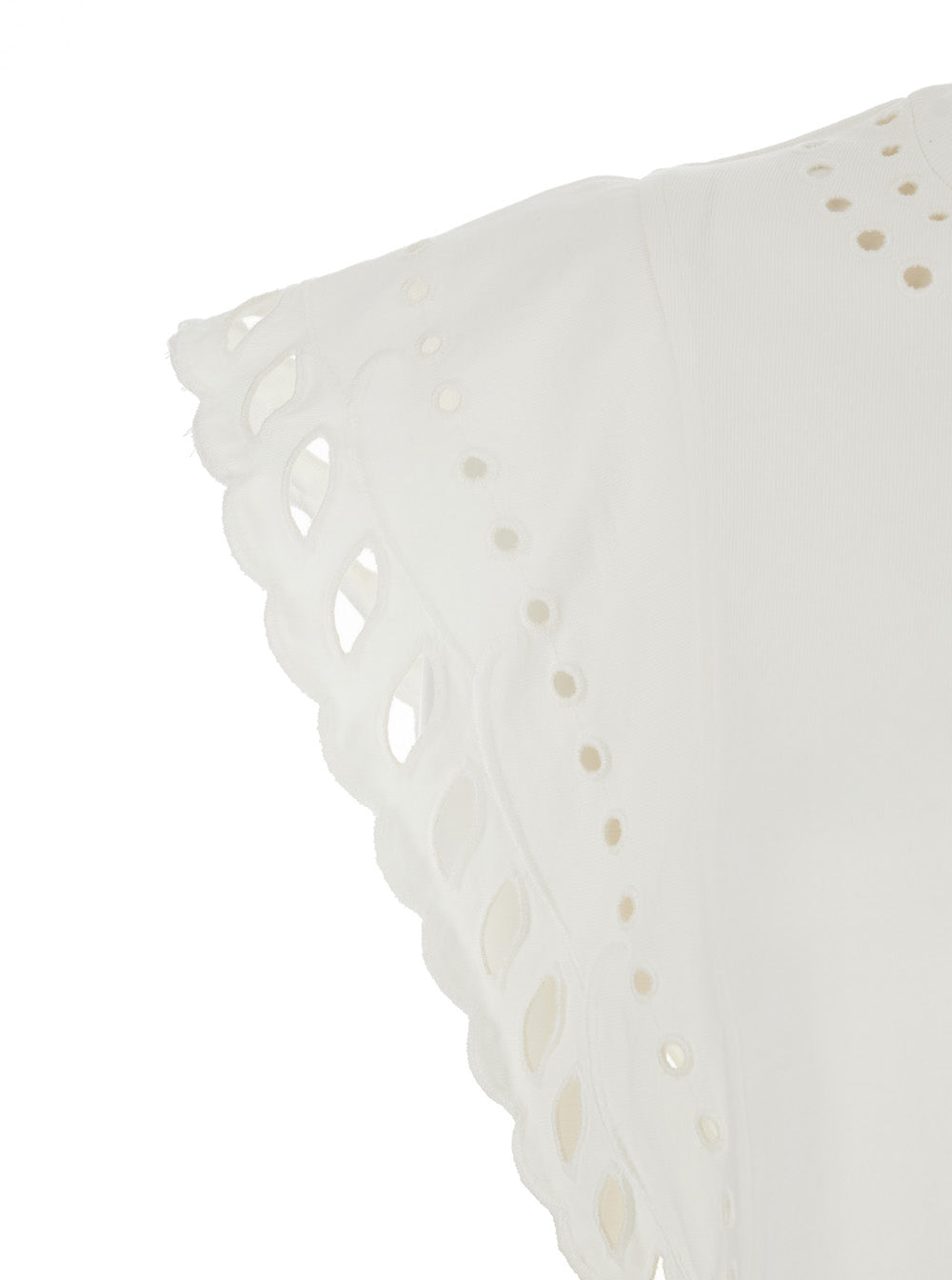 Isabel Marant Etoile Women Odyle' White Crew Neck Top With Cut-Out Details In Cotton For Women