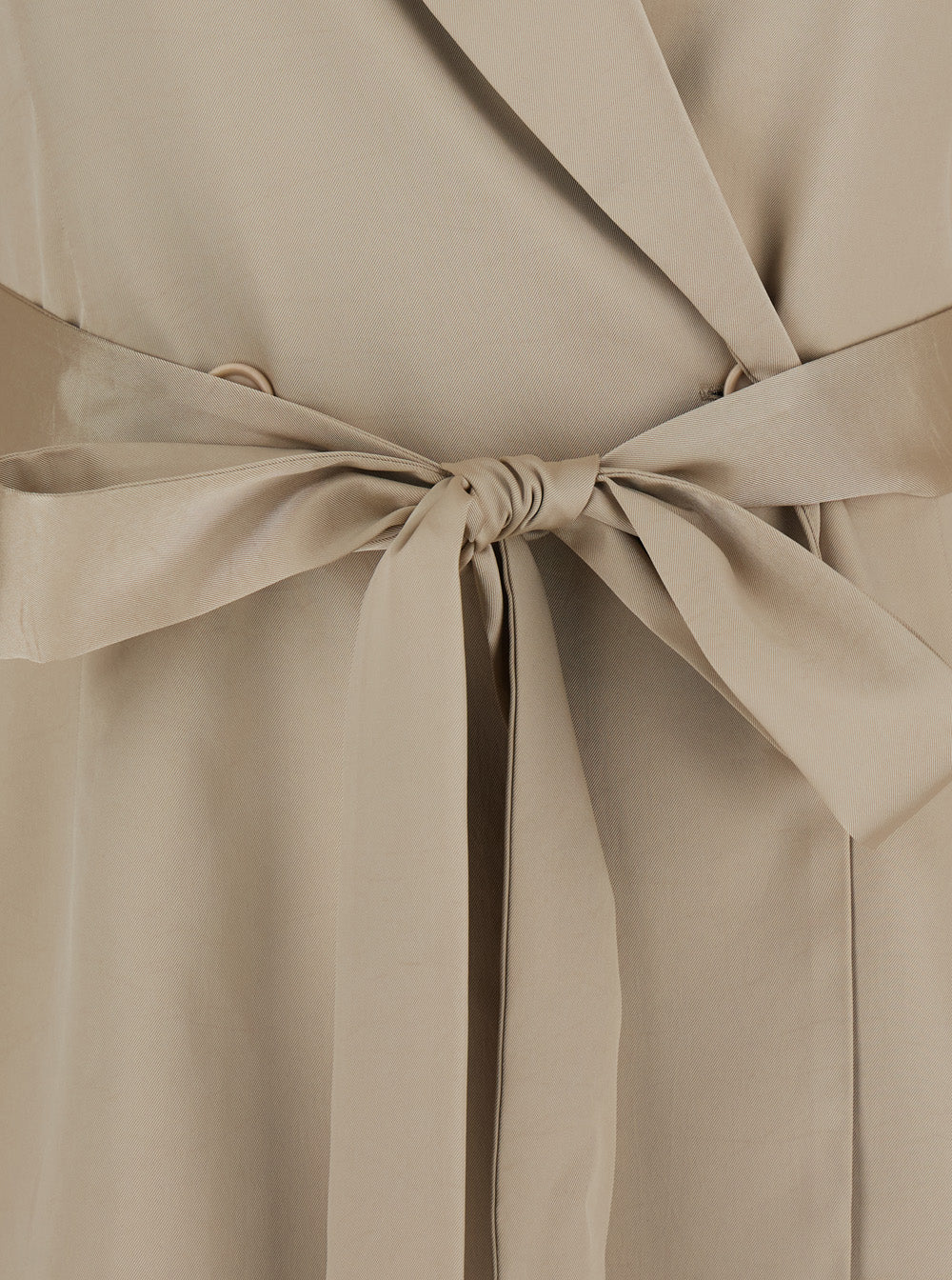 P.A.R.O.S.H. Women Double-Breasted Jacket With Notched Revers And Front Belt In Beige Tech Fabric For Women P.A.R.O.S.H.