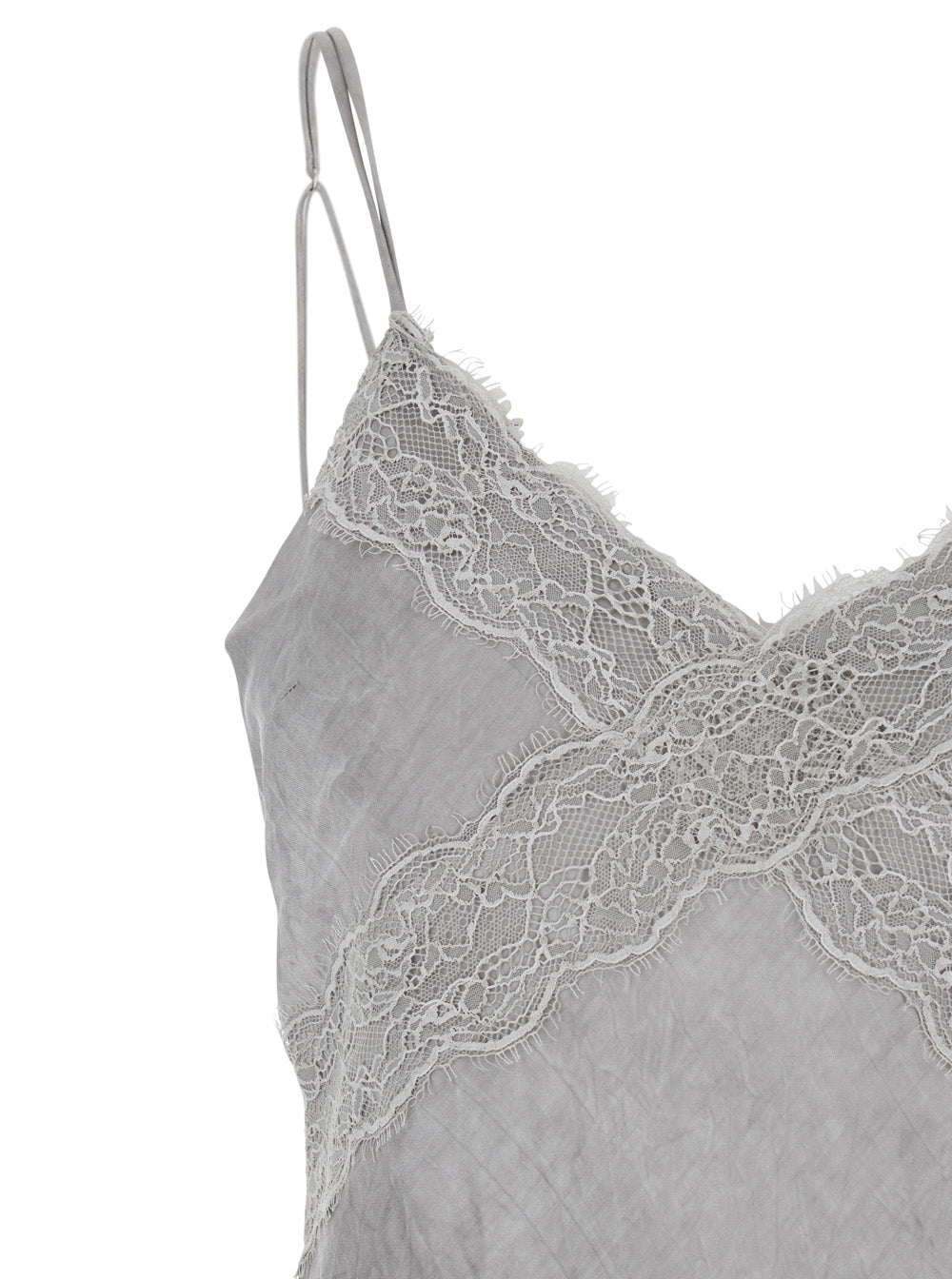The Andamane Women Long Dress 'Rosetta' With Thin Straps And Asymmetrical Design In Gray For Women THE ANDAMANE