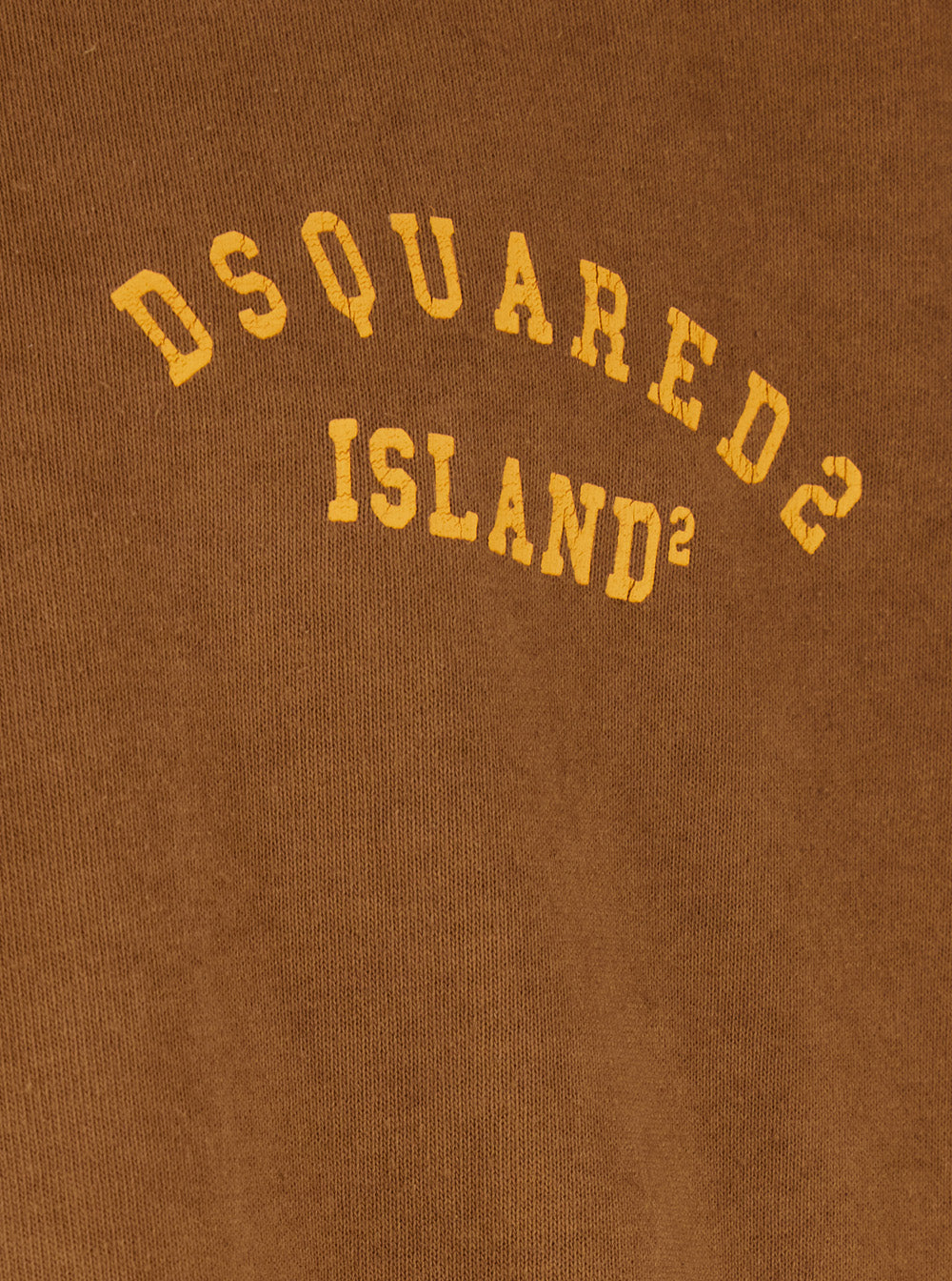 Dsquared2 Men Brown Crew Neck T-Shirt With Logo Print On The Front In Cotton For Men DSQUARED2