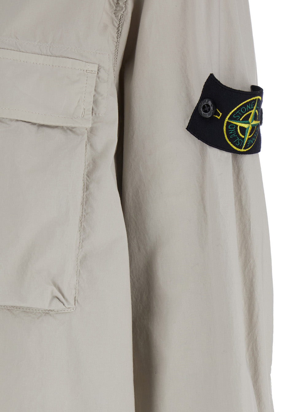 Stone Island Men Gray Jacket With Classic Collar And Logo Patch On Sleeve For Men STONE ISLAND