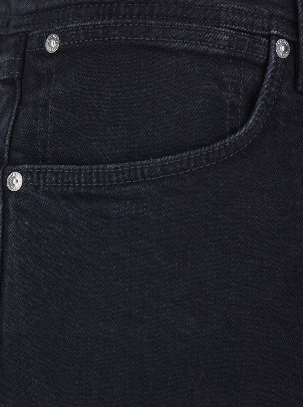 Stone Island Men Black Jeans With Logo Patch On The Rear And Belt Loops In Denim Stretch Man STONE ISLAND