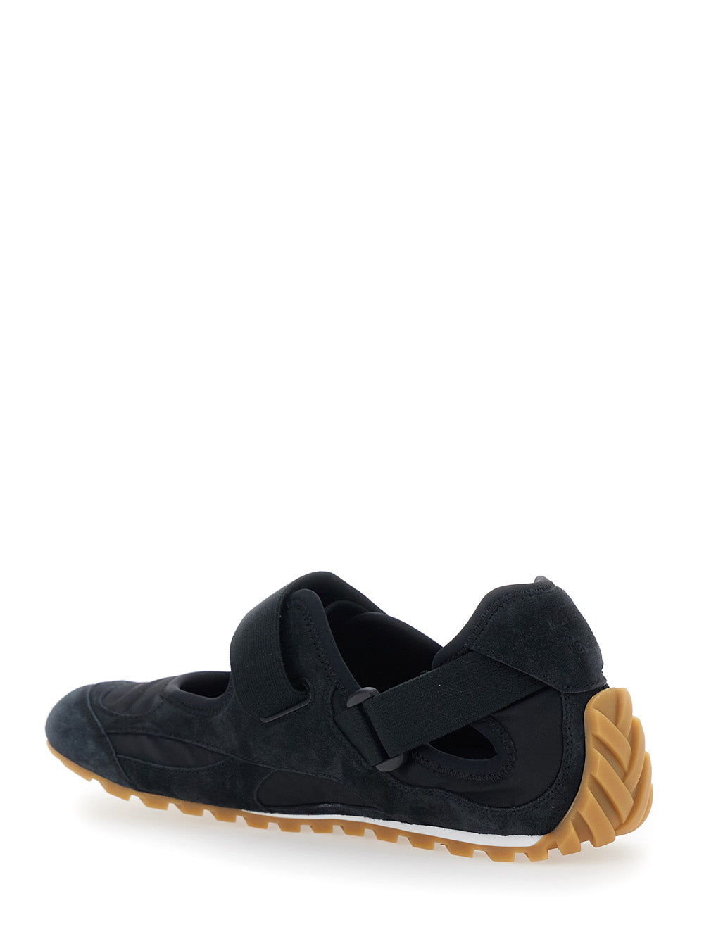 Bottega Veneta Men 'Orbit Flash' Black Sneakers With Touch-Strap Closure In Leather And Fabric For Men BOTTEGA VENETA