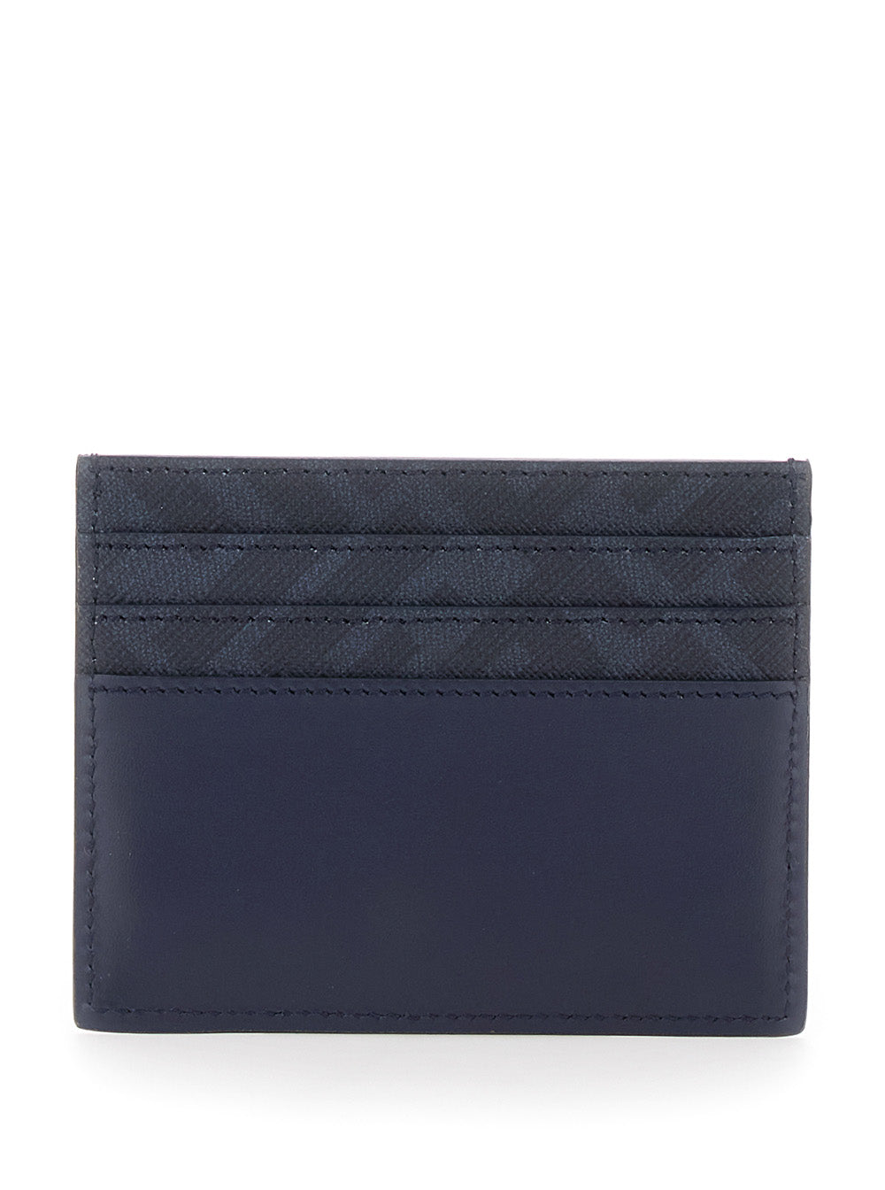 Fendi Men Blue Card Holder With Ff Plate On The Front In Leather Man FENDI