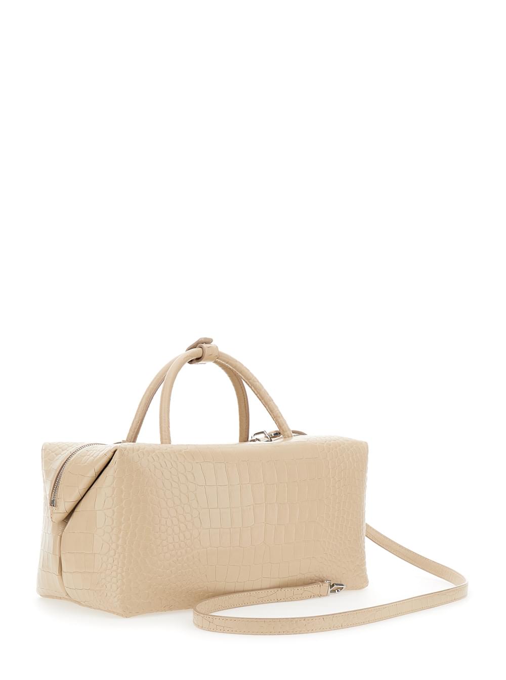 Max Mara Women 'Holdall Large' White Handbag With Adjustable And Removable Strap In Leather Woman MAX MARA