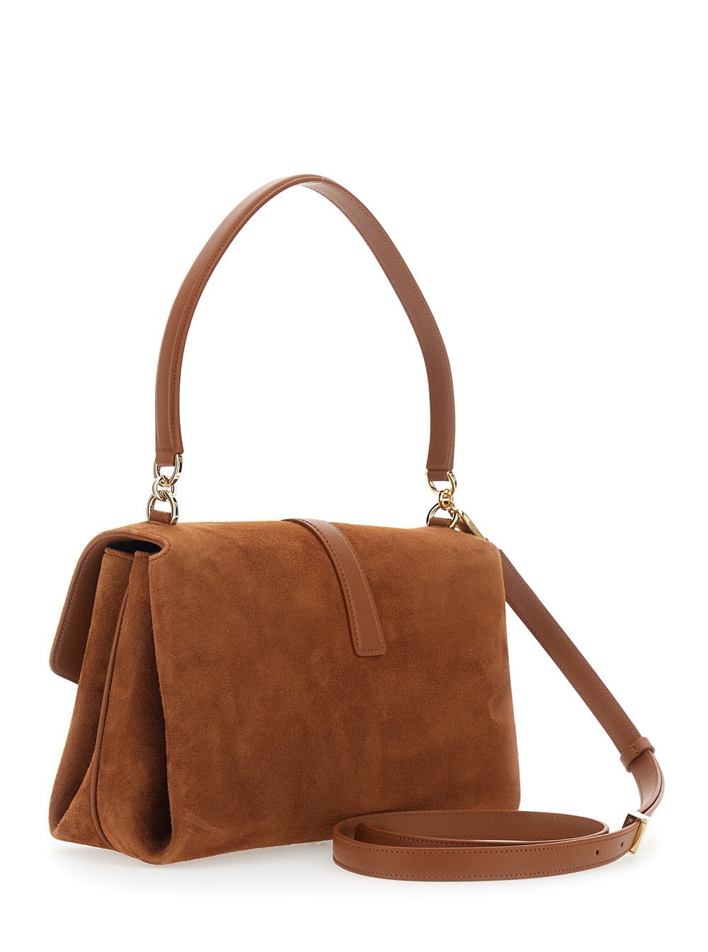 Ferragamo Women Brown Crossbody Bag With Adjustable And Removable Strap And Closure With Gancini Plaque In Suede For Women FERRAGAMO