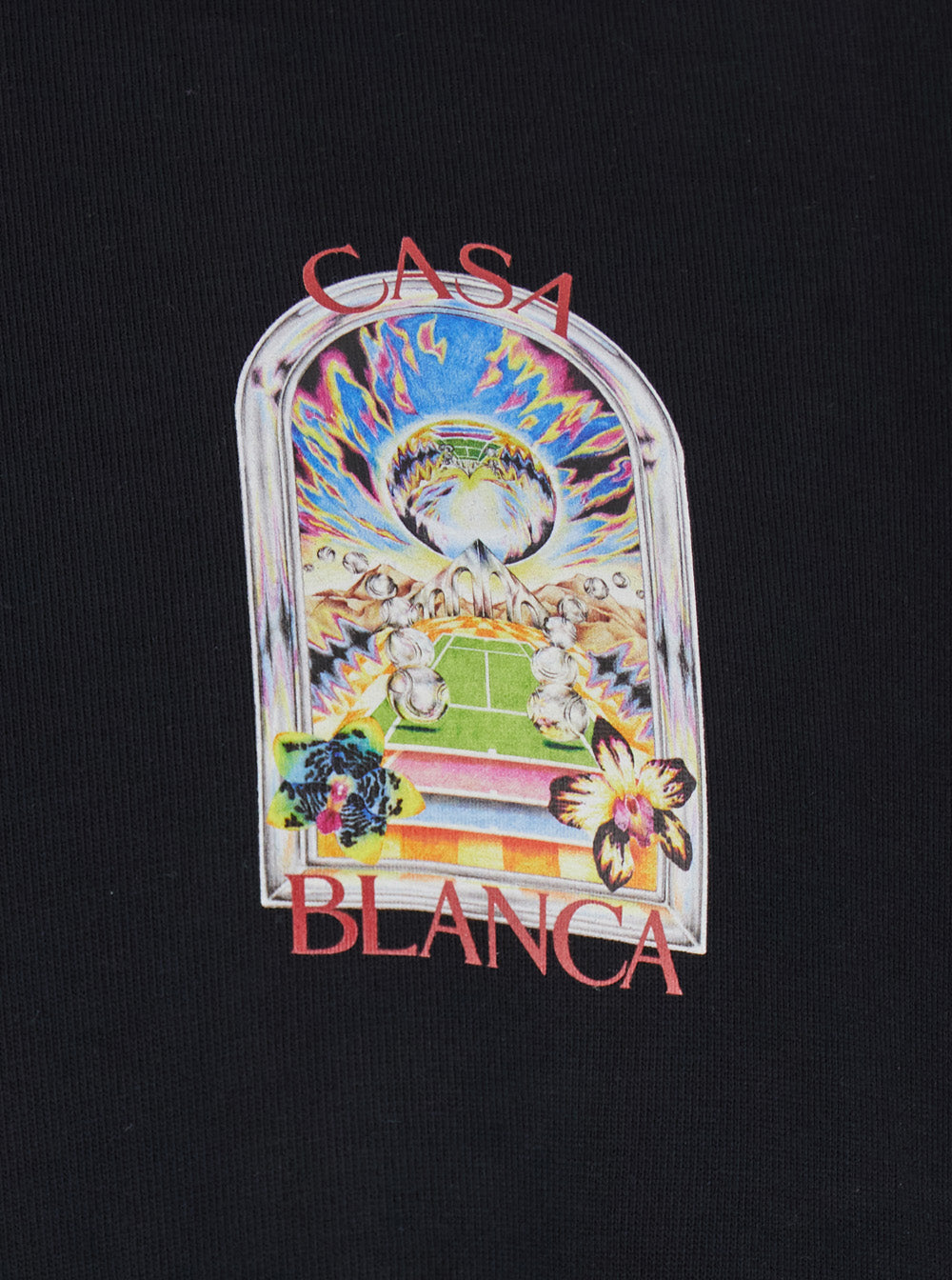 Casablanca Men Black T-Shirt With Logo Detail On The Front And Maxi Logo On The Back In Cotton Man CASABLANCA