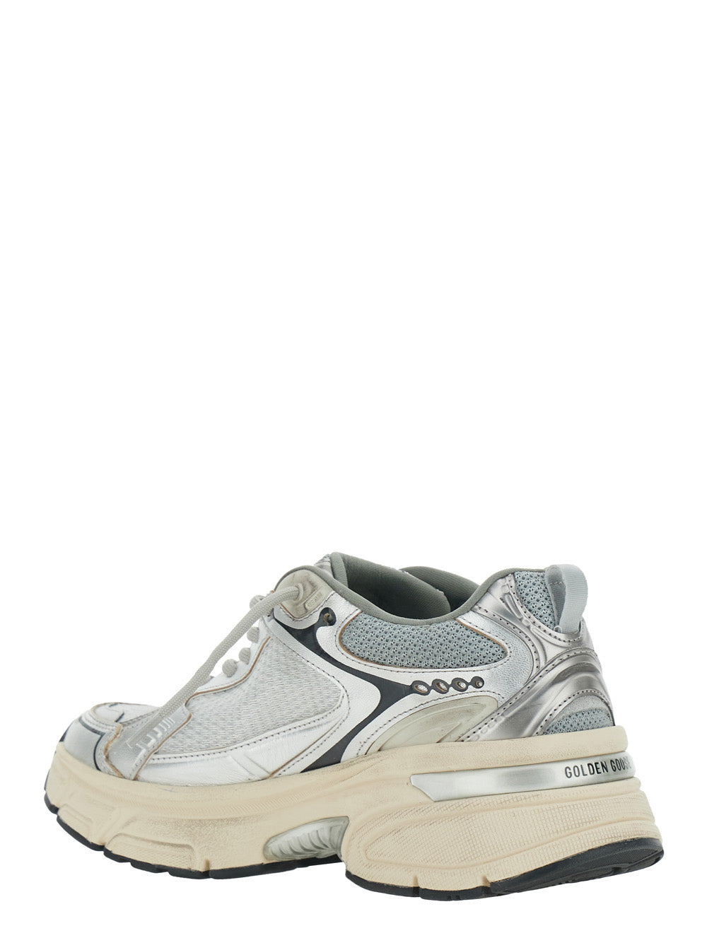 Golden Goose Women 'Lightstar' Grey Low Top Sneakers With Logo Patch On The Tongue And Star Patch On The Side In Leather And Fabric Woman GOLDEN GOOSE