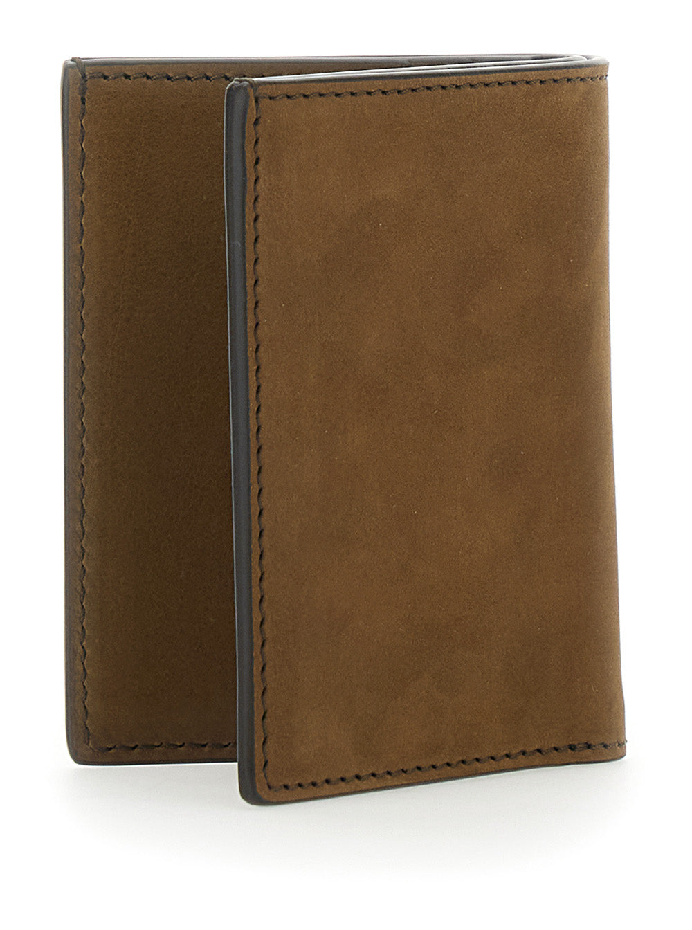 Tom Ford Men Brown Leather Card Holder With Logo Lettering On The Front For Men TOM FORD