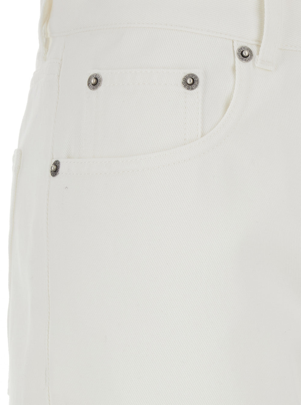 Phoebe Philo Women White 'Classic' Jeans With Front Pockets For Men PHOEBE PHILO