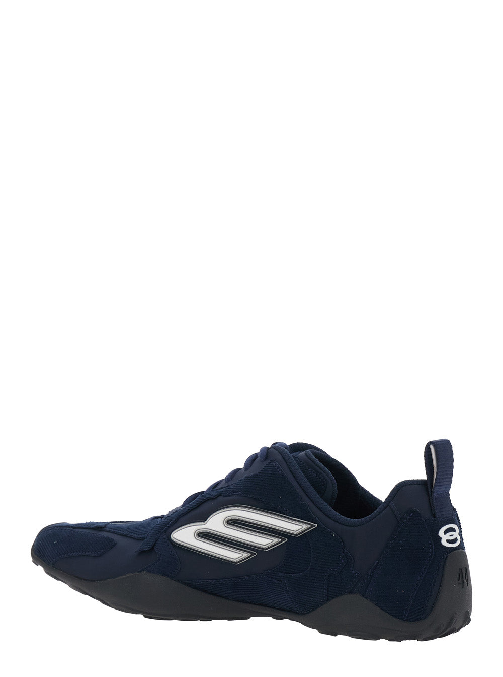 Balenciaga Men Sneaker 'Monday Ultra' Low Top With Logo Detail On The Side And Velvet Inserts In Blue Tech Fabric For Men BALENCIAGA