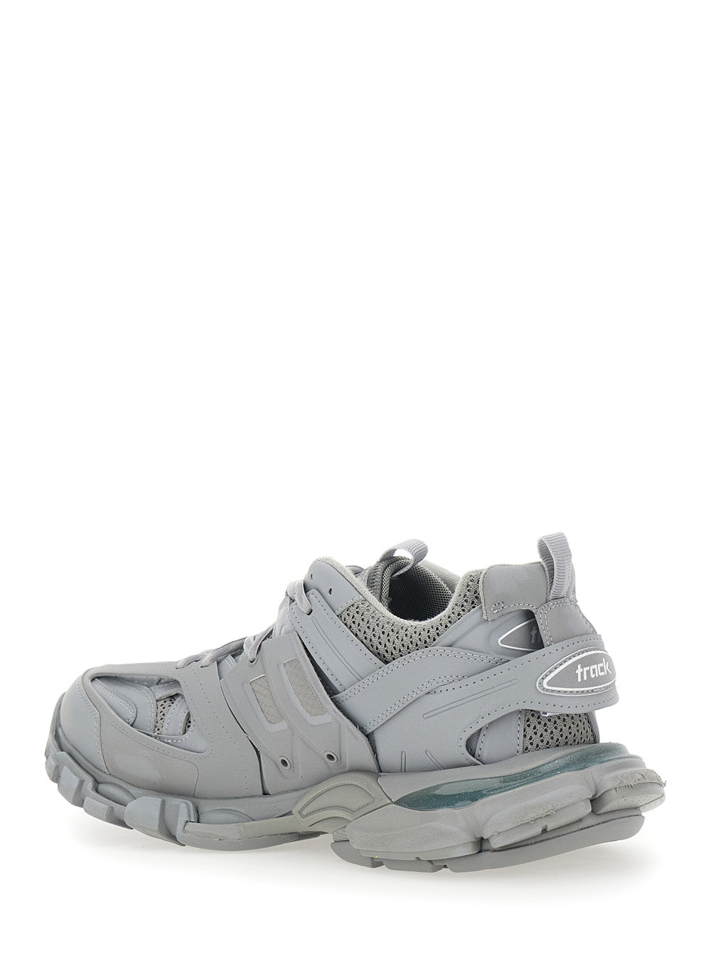 Balenciaga Men 'Track' Grey Low Top Sneakers With Logo Lettering On The Tongue In Tech Fabric Man BALENCIAGA
