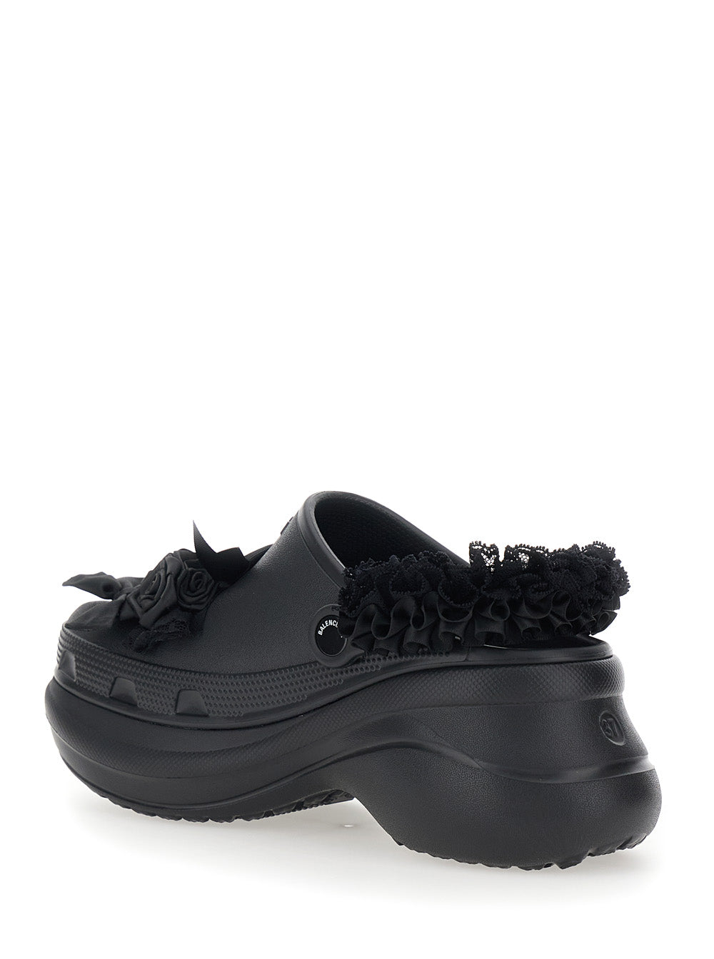 Balenciaga Women 'Jibbitz X Crocs' Black Mule With Logo Plaque And Applications In Rubber Woman BALENCIAGA