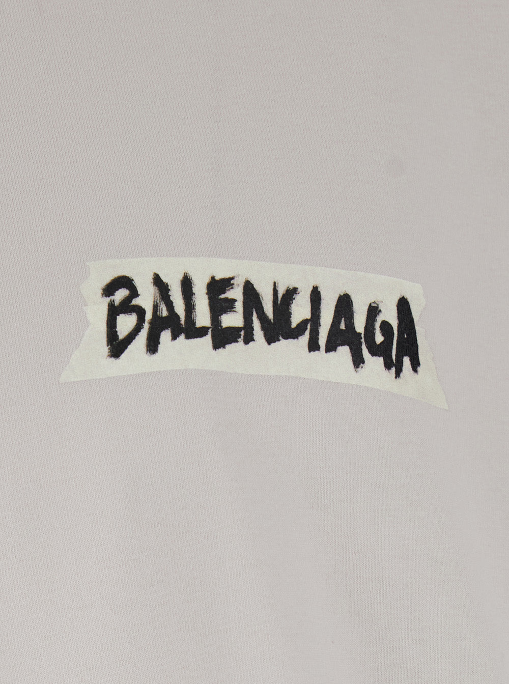 Balenciaga Men White Cotton T-Shirt With Logo On Front And Back For Men BALENCIAGA