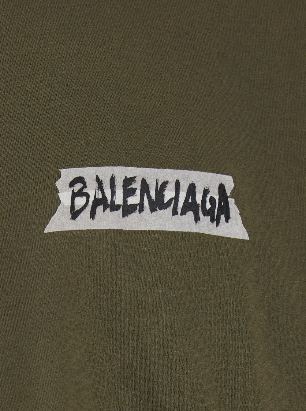Balenciaga Men Green T-Shirt With Logo On Front And Back In Cotton For Men BALENCIAGA
