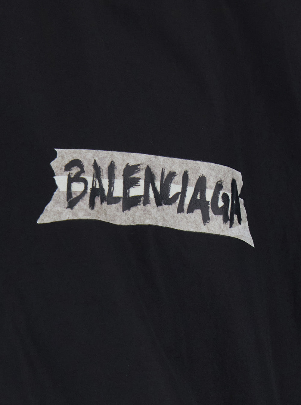 Balenciaga Men Black Jacket With High Collar And Logo On Front And Back In Cotton Blend For Men BALENCIAGA