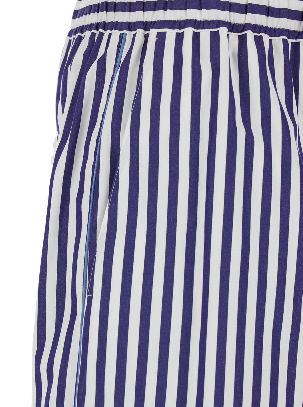 Dolce & Gabbana Men Blue Bermuda Shorts With Striped Motif And Elastic Waist In Cotton For Men DOLCE & GABBANA