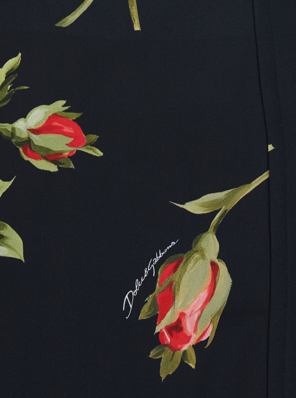 Dolce & Gabbana Women Black Short Dress With Floral Print In Viscose Woman DOLCE & GABBANA